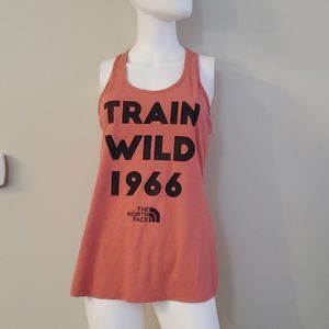 The North Face vintage style racer back tank top, M, coral